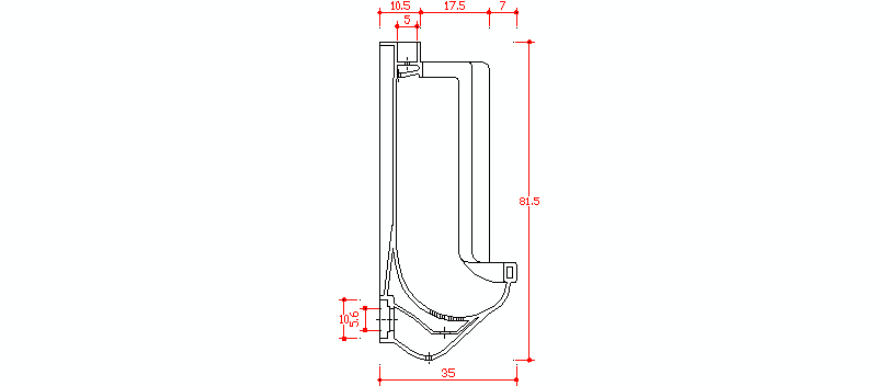 Vertikalschnitt-Urinal, Modell 05